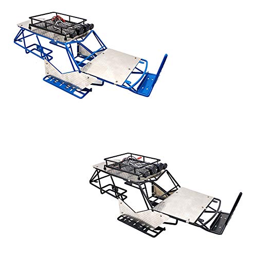 Jolsaawie für RC Axial Wraith Metall ÜBerroll KäFig Rahmen KöRper im MaßStab 1:10 mit Dach GepäCk TräGer und Metall Blech Seiten Stufe, Schwarz von Jolsaawie
