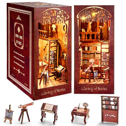 Book Nook Kit, DIY Booknook 3D Puzzle für Bücherregal Deko, Magische Bibliothek Modellbausatz Spielzeug für 12+ Year Old und Erwachsene, Weihnachten Geburtstag Ostern Geschenke von JoltJive