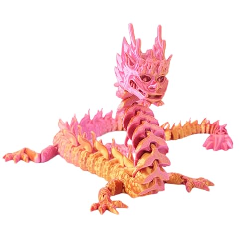 Jomewory Gedruckter Drache, 13 Zoll -Drachen Kristall Zappelspielzeug, Chefschreibtischspielzeug, Osterkörbchenfüller, Flexibel, Für Kinder-Eiersuche, 33cm von Jomewory