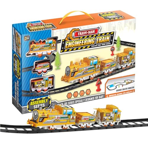 Jomewory Eisenbahnset für Kinder - Spielzeugsichere elektrische Lerneisenbahn-Sets zum Selbermachen zusammenbauen,Bunte Bahngleise praktische Fähigkeiten, logisches Denken, von Jomewory