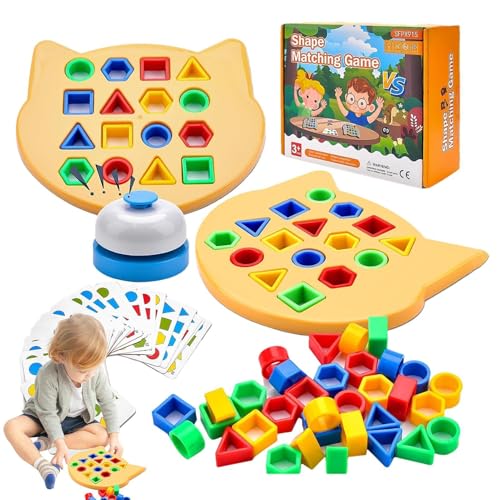 Jomewory Form-Farbanpassungsbrett, Farb- und Form-Matching-Puzzle | Schnell passendes Brett mit geometrischer Form | Interaktives Brettspiel, farbenfrohes Formpuzzle im Vorschulalter für Kids Home Fun von Jomewory