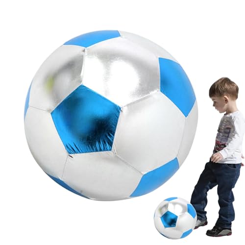 Jomewory Fußball für Kinder, aufblasbarer Fußball - Bunter Simulations-Fußball aus Stoff - Interaktiver aufblasbarer Fußball, auslaufsichere weiche Fußbälle für den Innen- und Außenbereich von Jomewory