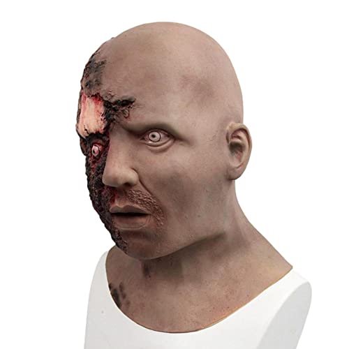 Jomewory Halloween Zombie Maske, Halloween Horror Blutige Zombie Gruselige Kopfbedeckung, faule Gesichtsmaske Halloween Gruseliges Kostüm Leiche Prop von Jomewory