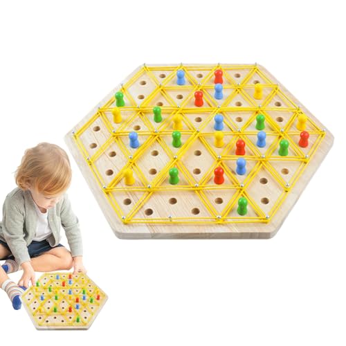 Jomewory Ketten-Dreieck-Schachbrettspiel, Gummiband-Dreieck-Brettspiel, Chain Chess Desktop-Puzzle Interaktives Spiel, Territory Capture Familienspiel, Multiplayer-Puzzlespiele für Kinder und von Jomewory