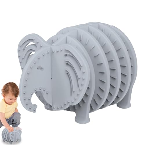 Jomewory Kinderpuzzle aus Silikon,Puzzle aus Silikon - Ineinandergreifendes 3D-Elefant-Puzzle aus Silikon - Lernhilfen, Tierpuzzles, pädagogische Vorschulspiele für Kinder, und Mädchen von Jomewory