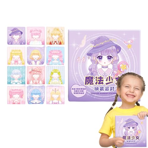 Jomewory Make-up-Show-Stickerbuch, schöne Prinzessinnen-Stickerspielzeuge | Kinder Prinzessin Make-up verkleiden - Ergänzende Notizbücher und Tagebücher für Kinder für Zuhause und den Kindergarten von Jomewory