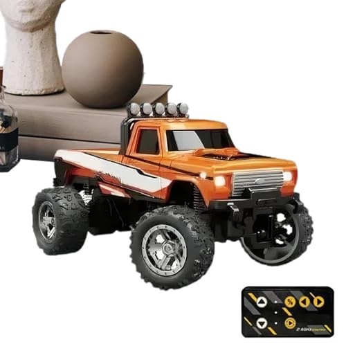 Jomewory RC-Truck-Crawler-Spielzeug, ferngesteuertes LKW-Spielzeug | Kleines LKW-RC-Fahrzeug - Wiederaufladbares Elektroauto-Spielzeug, 2,4-GHz-LKW-RC-Fahrzeug mit Lichtern, Maßstab 1:64 für und von Jomewory