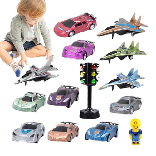 Jomewory Reibungsantriebsspielzeugauto, zurückziehen Spielzeugauto, Trägheit Automobile Metall Press Back Truck, Vielseitige Kinder Spielen Set süßes Bildungsspielzeug für den Kindergarten zu Hause von Jomewory