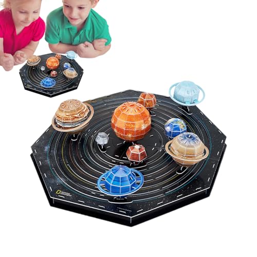 Jomewory Sonnensystem-Puzzles, 3D-Puzzles für Kinder,Neuartiges Sonnensystem-Modellbausatz, Lernspielzeug | Innovatives Sonnensystem-Projektset, Sonnensystem-Spielzeug für Kinder, und Mädchen von Jomewory