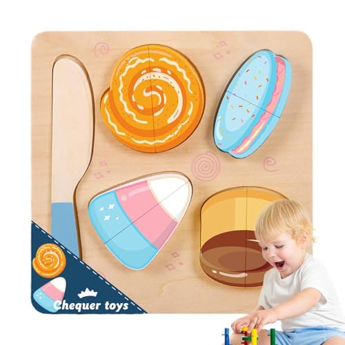 Jomewory Spielnahrung aus Holz für Kinder, Spielzeug zum Schneiden von Früchten - Obst Schneidespielzeug Holz Rollenspiel Essen - Puzzle-Vorschul-Lernspielzeug, Küchen- und Lebensmittelspielzeug für von Jomewory