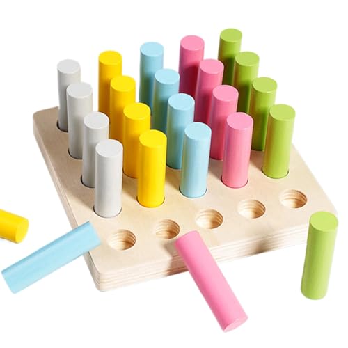 Jomewory Stick-Sensorspielzeug, Zylinderblock-Spielzeug,Knauf-Zylinder-Stick, Farb-Lernsticks | Lernspielzeug mit Farbstiften, sensorische Farbanpassungsspiele für Kinder und Kinder von Jomewory