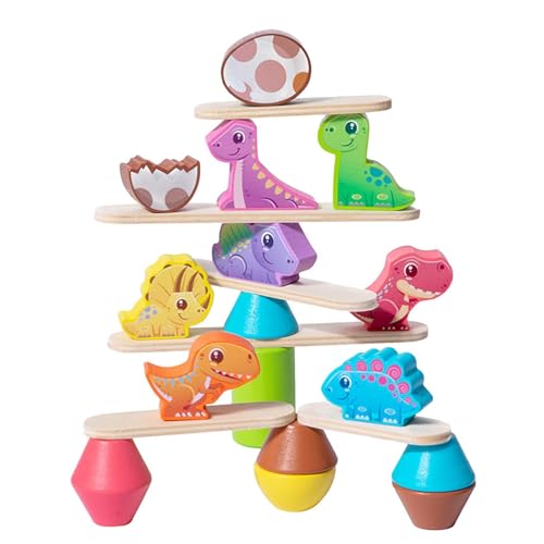 Jomewory Tierstapelspiel, Tierstapelblöcke - Tier Holzstapelspiel Balance Toys,Sichere Holzblöcke süßes Design für Kinder Mädchen Weihnachten Geburtstag von Jomewory