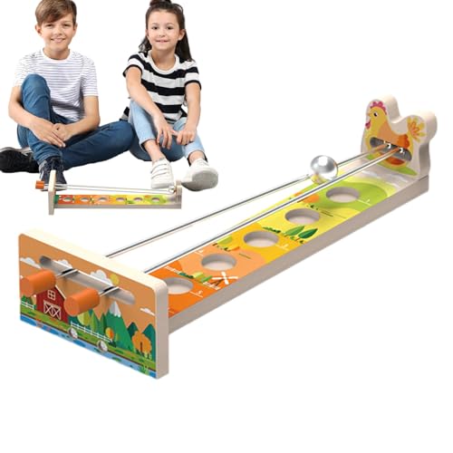 Jomewory Tisch-Balance-Spiel, Balance-Ball-Brettspiel | Holzpädagogische Brettspiele Familienbrettspiele,Interaktive Brettspiele mit Cartoon-Mustern, Balance-Desktop-Ballspiel für Zuhause von Jomewory