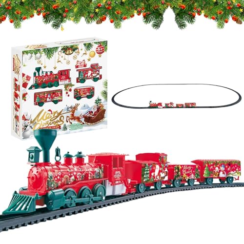 Jomewory Weihnachts-Spielzeugeisenbahn-Set - elektrisches Schienenset zusammengebaut - Batteriebetriebenes Weihnachtsspielzeug für Mädchen, Studenten, Kinder. Praktische von Jomewory