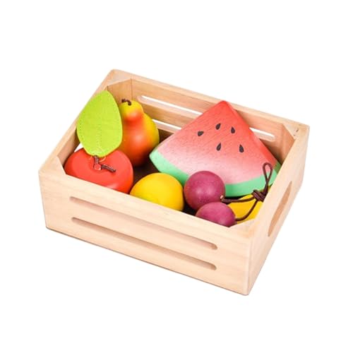 Obstspielzeug aus , Rollenspiel Essensset, Pädagogische Obstspielzeuge Für Kinder, Leichtes Gemüsespielzeug, Frühes Lernspielzeug Für Kindergarten, Vorschule, 18x13x6,5cm von Jomewory