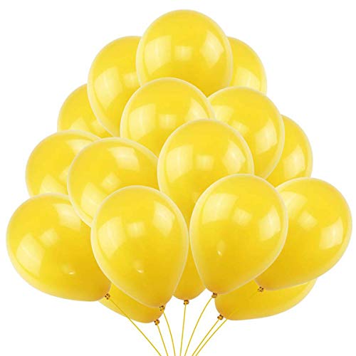 45 Luftballons Gelb Ballons 36 cm Partyballon Deko 3,2g. Dekoration für Gelbe Party von Jonami