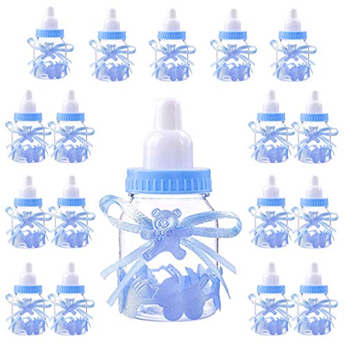 Junge Süßigkeiten Box 18 Flasche Blau, Babyparty Deko Junge, Baby Shower, Baby Party Dekoration Box Gastegeschenke Taufe Geschenkpaket (4cm*4cm*9cm) -18 STK- von Jonami