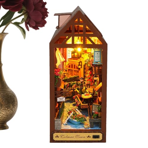 Book Niche | Holz Dekoration,LED Beleuchtetes Lernspielzeug Haus Modell Für Lesezimmer Kinder Erwachsene Weihnachten Halloween Book Niche | Holz Dekoration,LED Beleuchtetes Lernspielzeug Haus Modell Für Lesezimmer Kinder Erwachsene Weihnachten Halloween von Jongyumo