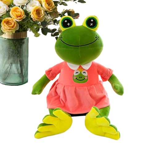 Frosch Kuscheltier, Grüner Frosch Plushie, Gefülltes Frosch Plüschtier, Weiches Niedlicher Cartoon Tier Wurfkissen, Stofftier Plüschtiere, Süßer Beruhigende Dekoration Geschenk für Mädchen Kinder von Jongyumo