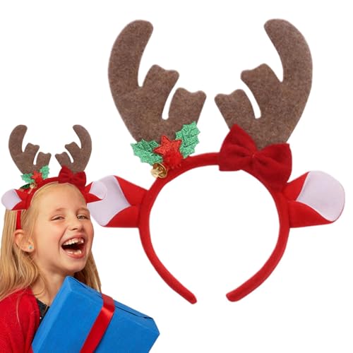 Geweih-Stirnbänder für Kinder,Elchgeweih-Haarband - Geweih-Design, Weihnachts-Stirnband, Haarband,Kurzes, langes Haar, saisonale Kopfbedeckung, , passend für Erwachsene und Kinder für Bühne, Fotografi von Jongyumo