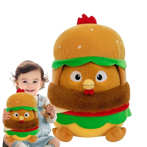 Jongyumo Animal Chick Plüsch, Gefülltes Plüschtier Stofftier, Burger Chicken Plüschpuppe, Cartoon Schlafen Begleiter, Weiche Tierfigur zum Spielen, Geschenk & Kuscheln für Erwachsene Kinder von Jongyumo