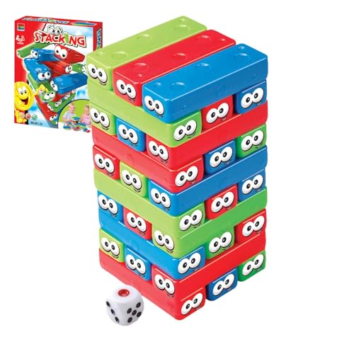 Jongyumo Holzbausteine, Tumble Tower-Spiel aus Holz - Hölzerner Trommelturm zum Bauen - Stapelbares Bodenspielset aus Holzklötzen für Mädchen, Kinder, Kinder von Jongyumo