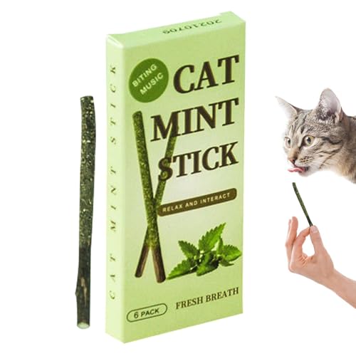 Jongyumo Katze Silvervine Stöcke - 6 Stück Silvervine Sticks für Katzenkauspielzeug und Kätzchenzahnreinigung - Cats Stick Kitten Zahnen Interactive Zauberstab Spielzeug für gelangweilte Katzen von Jongyumo