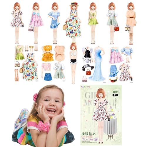 Jongyumo Magnetische Prinzessinnen-Verkleidung, Magnet-Prinzessin-Outfit und Zubehör, Magnetisches Anzieh-Spielset für Mädchen, für Reisen, Zuhause, Kindergarten, Schule von Jongyumo