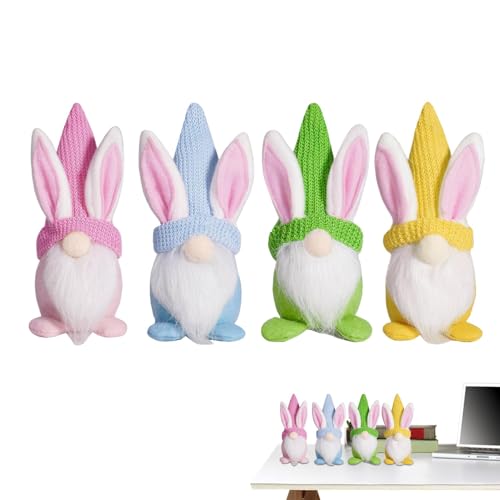 Jongyumo Osterdeko Wichtel Figuren, 4 Stück 18 cm Gnomes Plüsch Puppen, 2025 Neu Rudolph Puppen Swichtel Geschenke, Gesichtslose Puppen Tisch Dekoration, Plüsch Osterhase Wichtel Figuren von Jongyumo