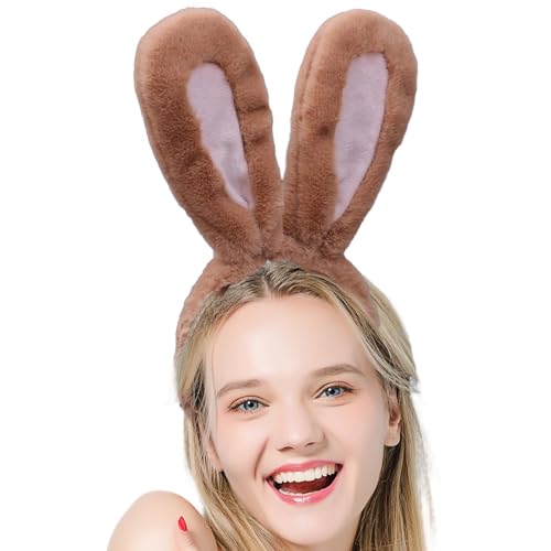 Jongyumo Ostern Hasenohren Haarreif, Niedliche Flauschige Osterhase Ohren, Neuheit Stirnbänder Party Kostüm Cosplay Karneval Easter Geburtstag Erwachsene Kinder Kopfstück Hairband Rabbit von Jongyumo