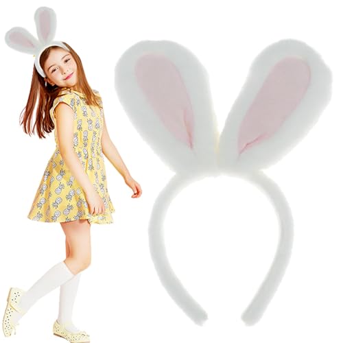 Jongyumo Ostern Hasenohren Haarreif, Niedliche Flauschige Osterhase Ohren, Neuheit Stirnbänder Party Kostüm Cosplay Karneval Easter Geburtstag Erwachsene Kinder Kopfstück Hairband Rabbit von Jongyumo