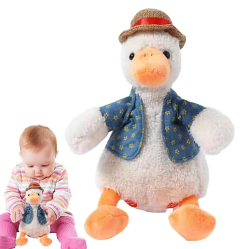 Jongyumo Singende Ente Plüsch, Singen Duck Stoffed Animal, Plüschtier Labertier Sprechendes Kuscheltier Stofftiere Krabbelspielzeug Baby, Musikspielzeug Lernspielzeug Geschenke für Kinder von Jongyumo