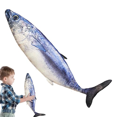 Jongyumo Stofftier Fisch Plüschkissen, 60 cm Riesiges Weiches Cartoon Fisch Plüschtier, Plüschtiere Gefüllte Gesalzenen Fisch Dekokissen Kreatives Geschenk Spielzeug Wohnkultur von Jongyumo