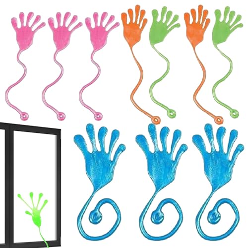 Klebrige Wandkriecher für Kinder, Wandwanderer-Klebespielzeug - 10 Stück Sticky Hands Wandfenster-Kletterer | Bunte Klebepalme, Osterkörbchenfüller, Geburtstagspartyzubehör und Preise für das Klassenz von Jongyumo