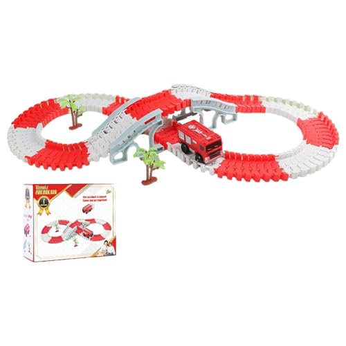 Kleinkind-Rennstrecke, Rennwagenstrecke | Spielzeug für Kleinkinder, pädagogisches Kleinkind-Autogleis-Eisenbahn-Set | Kindereisenbahn-Set, Konstruktionsspielzeug für Geburtstage, Weihnachten oder Ost von Jongyumo