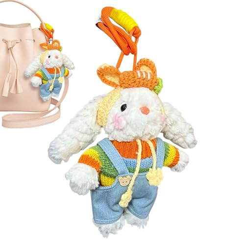 Plüsch-Cartoon-Kaninchen-Spielzeug, Plüsch-Taschenanhänger, Hasenpuppen - Plüsch-Häschen-Rucksack-Anhänger mit Hängeohren - Plüschtier-Spielzeug, Cartoon-Tier-Stoffpuppe für , Mädchen, Kinder und Erwa von Jongyumo