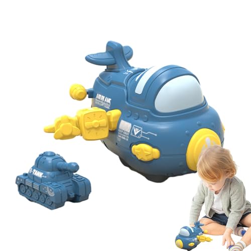 Reibungsflugzeug, Push-and-Go-Flugzeug,Reibungsspielzeugflugzeuge mit eingebautem Tank - Interaktives Press-and-Go-Flugzeug mit drehbaren Flügeln, Reise-Lernspielzeug für Kleinkinder im Alter von 1–3 von Jongyumo