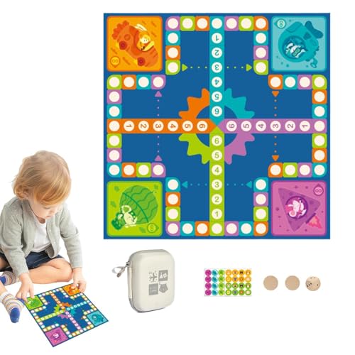 Schachbrettspiel, Schachbrett | 2-in-1-Brettspiel-Schach-Set mit Speicherhülle - Interaktive Lernaktivitäten Kinderspielzeug, tragbares Schachbrett für Familienversammlungen von Jongyumo