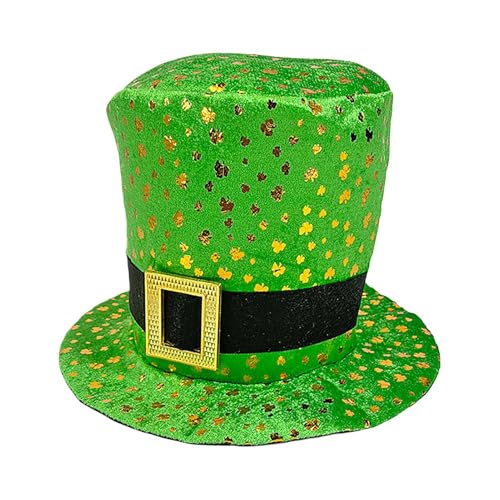 St. Patrick's Day Hut, Kreativen Kobold Zylinder mit Kleeblatt, St. Patricks Day Leprechaun Kostüm Zubehör umfasst Kopfschmuck für Faschingskostüme, Kopfbedeckung, Kostüme, Karneval und Mottoparty von Jongyumo