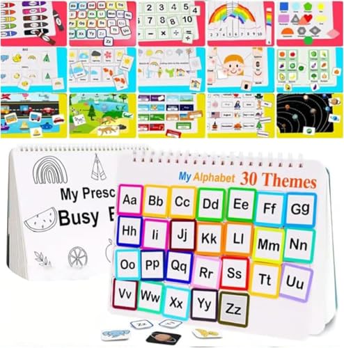 Jonurmafy My Preschool Busy Book, Busy Book Preschool Learning Activities for Toddlers, Preschool Busy Book, Education Workbook Activity Binder Learning Toys, Activity Books for Children (2Set) von Jonurmafy