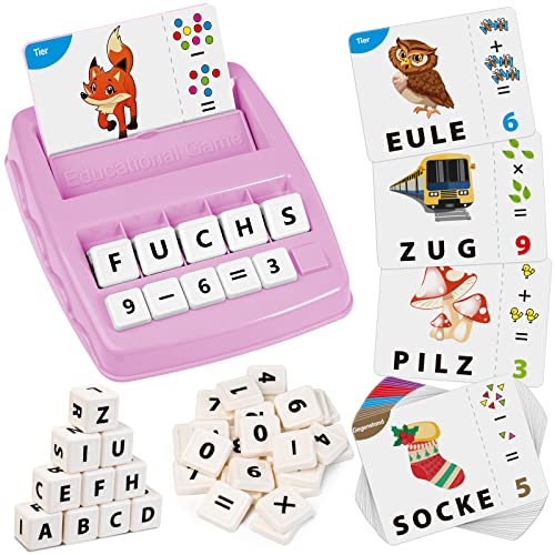 Joozmui Buchstaben Lernen Spiele ab 3-8 Jahre, Spielzeug ab 3-8 Jahre Mädchen Geschenk Junge 3-8 Jahre Kinderspielzeug ab 3-8 Jahre Montessori Spielzeug ab 3-8 Jahre Geschenk Einschulung Mädchen von Joozmui