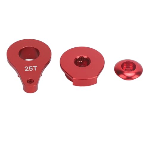 25T Aluminium-Servohorn, Ersatzteile, Zubehör, Aluminiumlegierung, Verstellbarer 25T-Servoarm für RC-Car-Spielzeug (Rot) von Jopwkuin