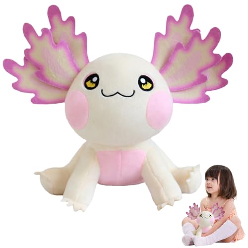 Axolotl Plüsch 10.6 '' Axolotl Spielzeug ausgestopft Tier weiche Puppe Salamander Plüsch Baumwolltierkissen süße gefüllte Spielzeuggeschenke für Jungen Mädchen Home Decor White White von Jorzer