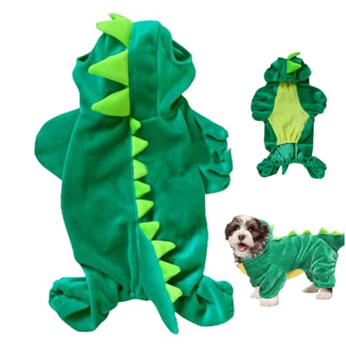 Dinosaurier-Kostüm für Hunde Größe S Halloween-Hundekostüm Jacke Mantel Warmer Kristallsamt Winter-Haustierkleidung Kapuzenpullover lässig Cosplay-Requisiten Dinosaurier-Kostüm für Hunde von Jorzer