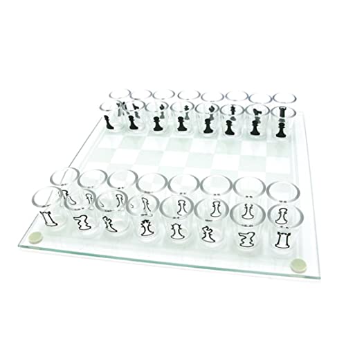 Jorzer Glasschach -Set mit 32pcs Acrylbecher Schach- und Weinbecherspiel -Schuss -Trinkglas -Schach -Set für Erwachsene Weiß von Jorzer