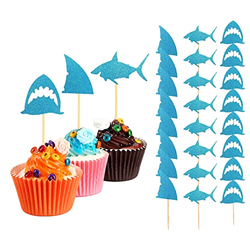 Haifischkuchen Topper Babyparty Kuchen Topper Glitzer Haifisch Flosse Cupcake Picks Pool Party Lieferungen Babyparty Geburtstagsdekorationen Blau 24pcs Haifischkuchen Topper Babyparty Kuchen Topper Glitzer Haifisch Flosse Cupcake Picks Pool Party Lieferungen Babyparty Geburtstagsdekorationen Blau 24pcs von Jorzer
