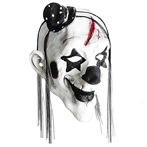 Halloween Horrormaske Vollge Gesicht Clown Maske Coole, gruselige Partymaske Schwarz -Weiß -Clown -Cosplay -Maske Spoof Horror Masquerade Performance Show Dress Up Requisiten von Jorzer