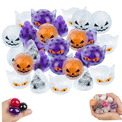 Halloween Mini Stress Ball 36pcs Halloween Party -Taschen Füllmini Mini Squeeze Bälle mit Wasserperlen, um die Helfer für Halloween -Party zu belasten, bevorzugt Girl Boy Toy Play Play von Jorzer