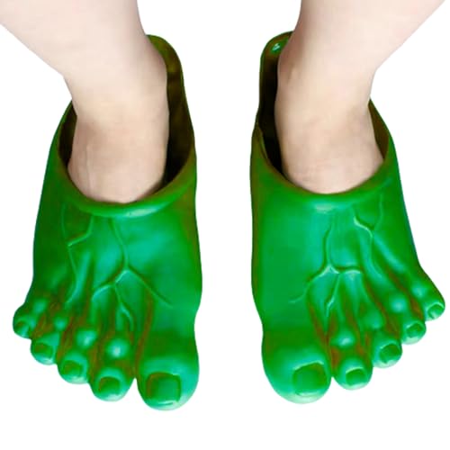 Halloween Monster Füße Big Jumbo -Fuß -Slipper Monster Feet Slipper Halloween Cosplay -Kostüm -Requisiten für Party 1Pair Green von Jorzer