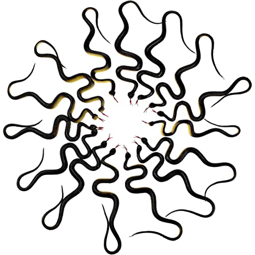 Jorzer 15 Stück Halloween-Gummischlangen realistische Schlangen 45,5 cm Stil realistisch wasserdicht flexibel biegsam künstliche Schlangen halten Vögel fern Schlangenspielzeug für Gartenrequisiten von Jorzer